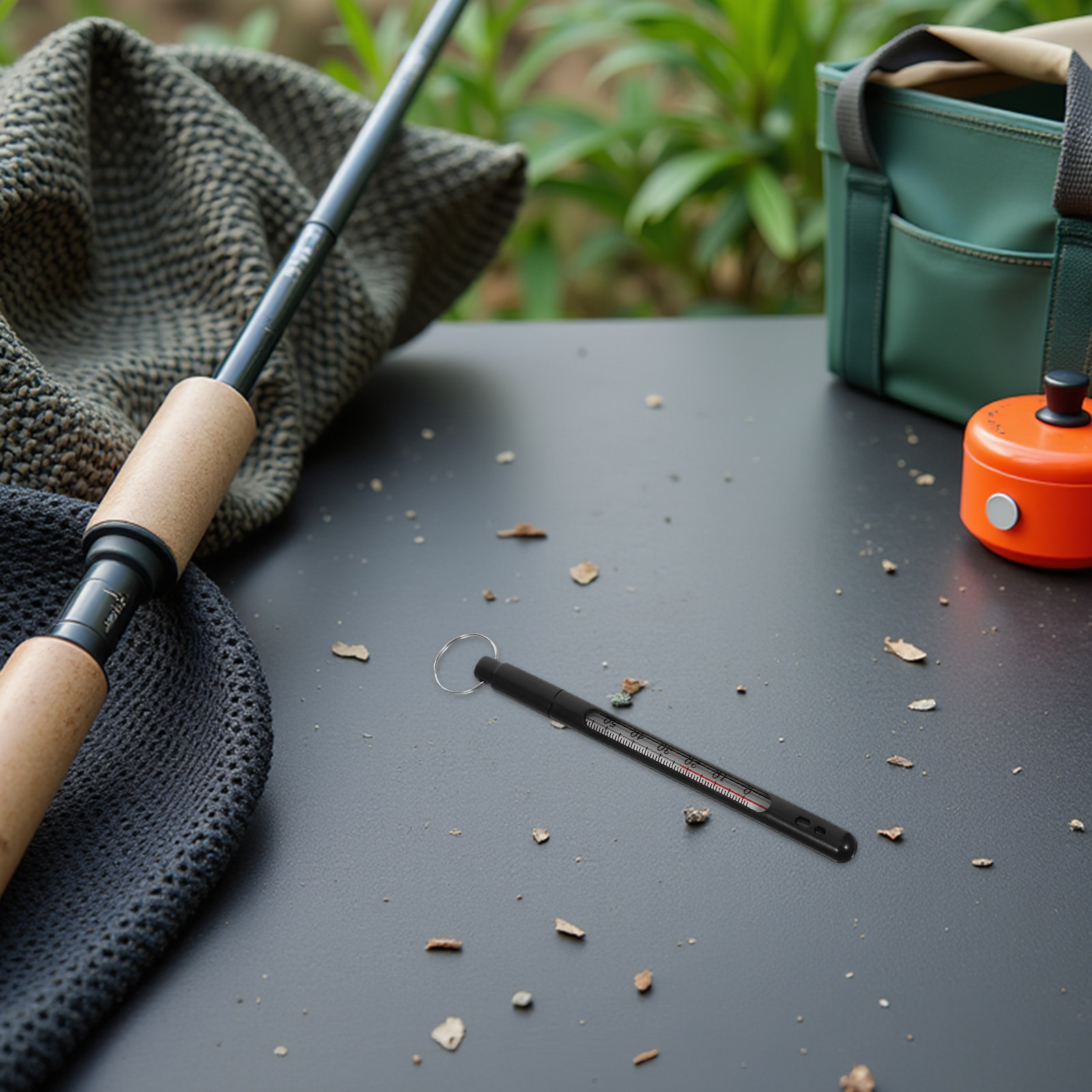 Fishing Rod Fly - 釣り用水温計 ABS素材 スティック型デザイン 吊り下げリング付き 正確な水温計 アウトドア