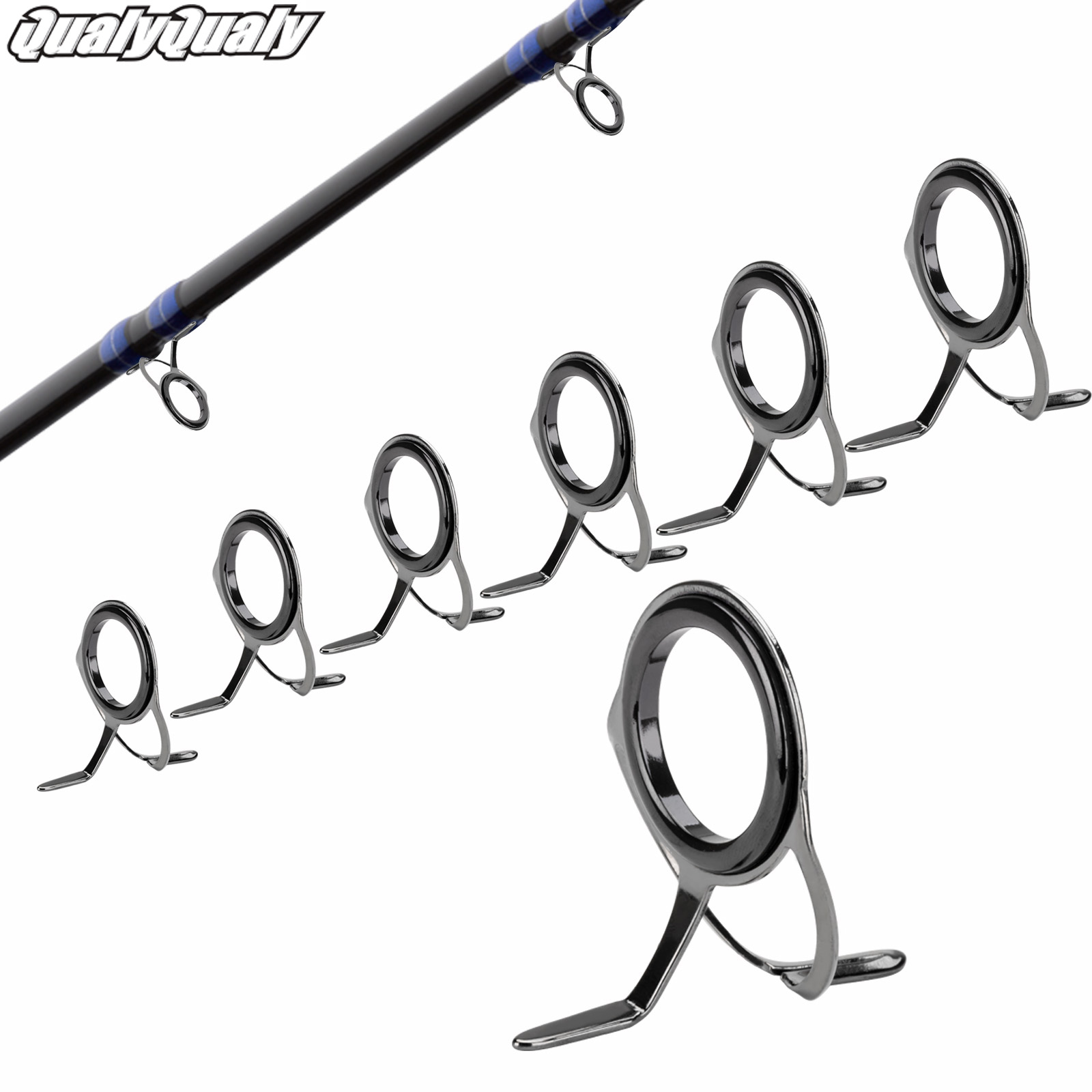 7 個釣竿ガイド修理キット 0.96-3.3 センチメートル - Fishing Rod Guide Replacement のレビューと価格