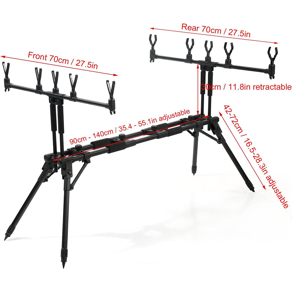 JSFUN 調節可能な5本竿用釣り竿スタンド – 90-14 - Fishing Rod Rack のレビューと価格