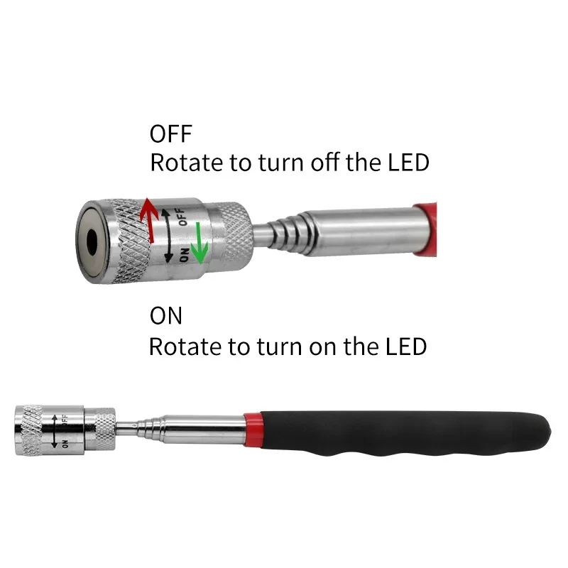 伸縮式磁気ペン拡張可能なピックアップロッドスティックライト付 - Fishing Rod Telescopic のレビューと価格
